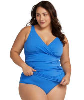 Artesands Nefertiti Delacroix Cross Front D-G Cup Tankini Top - Blue Swim