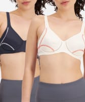 Berlei Electrify Underwire 2 Pack Sports Bra - Snow Blossom/Charcoal Bras