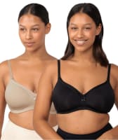 Triumph Mamabel Smooth Wire-free Maternity Bra 2 Pack - Black/Nude Bras