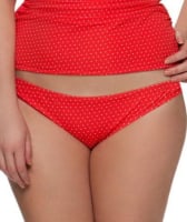 Curvy Kate Plain Sailing Ruched Back Brief - Flame Spot Swim 12