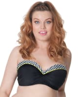 Curvy Kate Hypnotic Bandeau Bikini Top - Monochrome/Olive Swim 6D