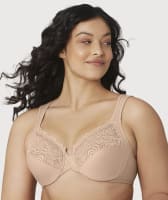 Glamorise Low Cut WonderWire Lace Bra - Cafe Bras