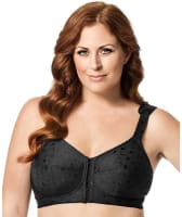 Elila Front Opening Non-Underwired Posture Bra - Black Bras 14H Black