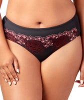 Elila Swiss Embroidery Microfiber Panty - Black Knickers