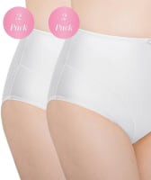 Exquisite Form Control Top Shaping Brief 2 Pack - White Shapewear