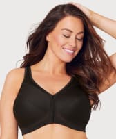 Glamorise MagicLift Front-Closure Posture Back Wire-free Bra - Black Bras 