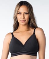 Hotmilk Elevate Cotton T-Shirt Wire-free Nursing Bra - Black Marle Bras 