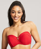 Panache Swim Marianna D-H Cup Bandeau Bikini Top - Crimson Swim