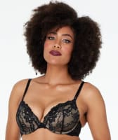 Pleasure State My Fit Lace Push Up Plunge Bra - Black Bras