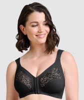Sans Complexe Clara Front Closure Wire-free Lace Bra - Black Bras