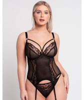 Scantilly Fascinate Plunge Basque - Black Bodysuits & Basques
