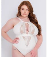 Scantilly Indulgence Stretch Lace Bodysuit - Ivory Bodysuits & Basques
