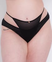 Scantilly Peep Show Brazilian Brief - Black Knickers