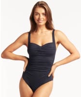Sea Level Eco Essentials Twist Front A-DD Cup One Piece Swimsuit - Night Sky Swim