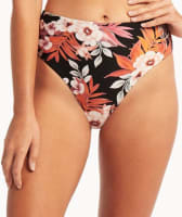 Sea Level Escape Retro High Waist Brief - Black Swim