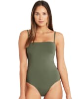 Sea Level Essentials Bandeau One Piece Swimsuit - Khaki Swim 