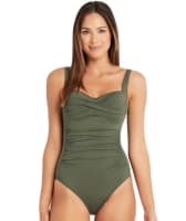 Sea Level Essentials Twist Front B-DD Cup One Piece Swimsuit - Khaki Swim 