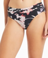 Sea Level Martini Mid Bikini Brief - Floral Black Swim