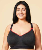 Sugar Candy Crush Fuller Bust Seamless F-HH Cup Lounge Bra - Charcoal Bras