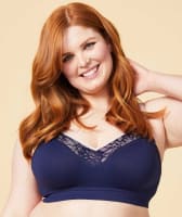 Sugar Candy Lux Fuller Bust Seamless F-HH Cup Lounge Bra - Navy Bras