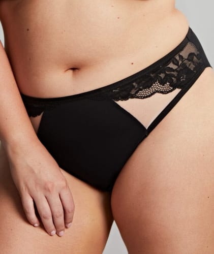 Sculptresse Josephine High Leg Brief - Black/Latte Knickers 