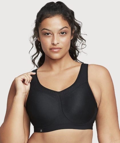 Glamorise High Impact Seamless Sports Bra - Black Bras 