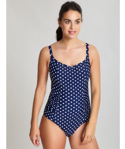 Panache Swim Anya Spot Balconnet Underwired Swimsuit - Navy/Ivory 