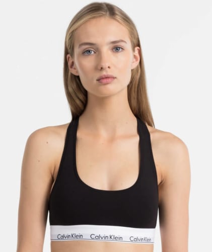 Calvin Klein Modern Cotton Unlined Bralette - Black Bras 