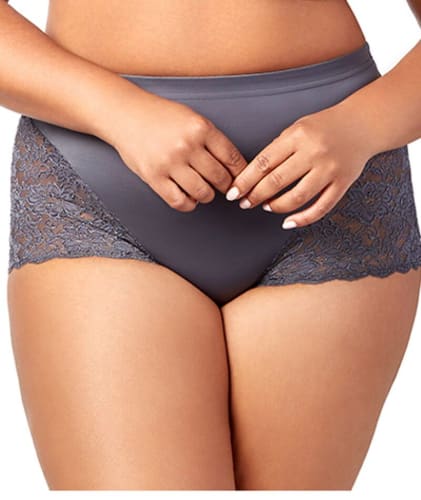 Elila Cheeky Stretch Lace Brief - Grey Knickers M Grey 