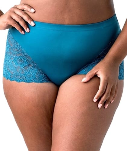 Elila Cheeky Stretch Lace Brief - Teal Knickers L Teal 