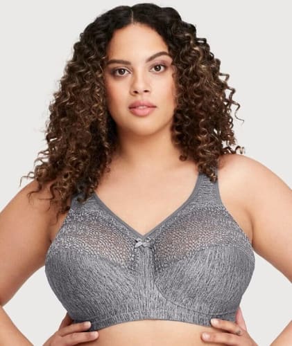 Glamorise MagicLift Moisture Control Wire-free Bra - Gray Bras 