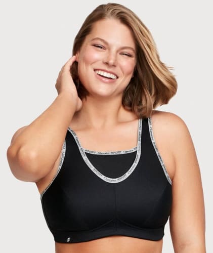 Glamorise No-Bounce Camisole Sports Bra - Black Bras 