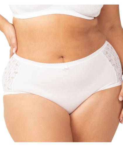 Triumph Cotton & Lace Full Brief - White Knickers 