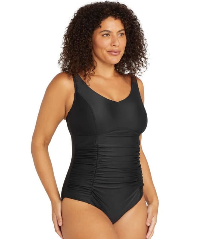 Artesands Hues Raphael Underwire E-F Cup One Piece Swimsuit - Black Swimwear 