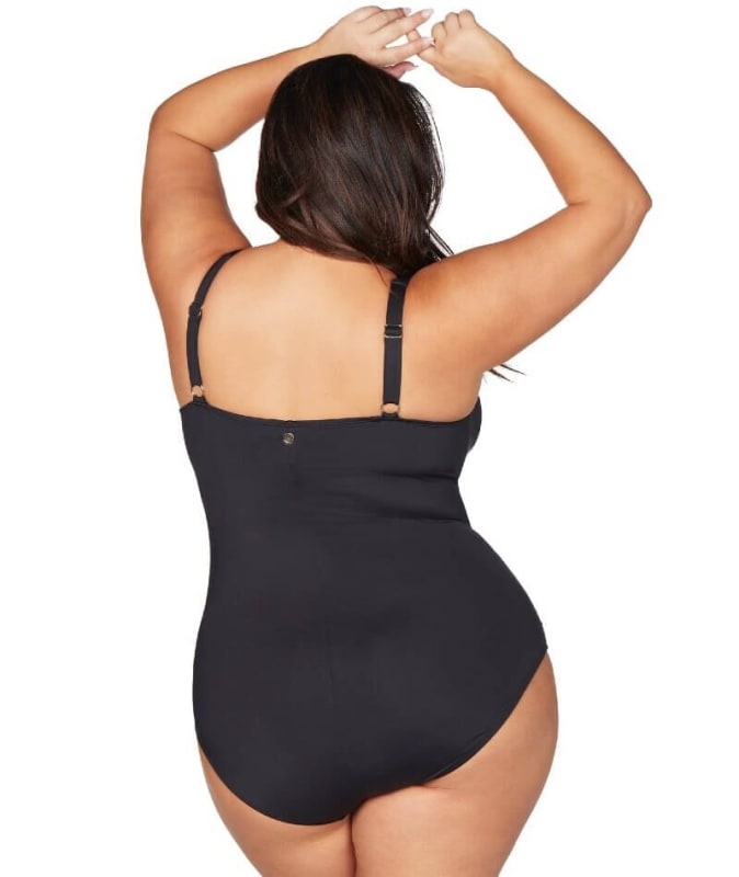Artesands Hues Raphael Underwire E-F Cup One Piece Swimsuit - Black Swimwear 
