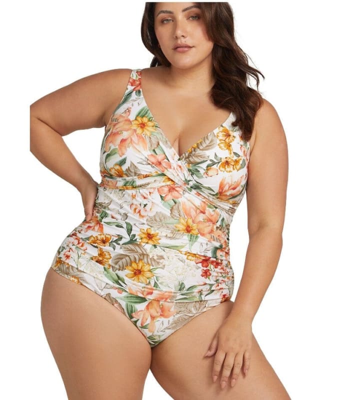 Artesands La Dolce Vita Delacroix Cross Front D-G Cup One Piece Swimsuit - White Swim