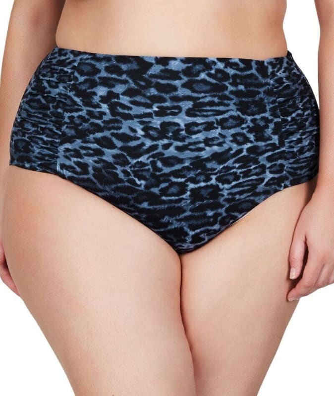 Artesands Le Blu Animale Rouched Side High Waist Brief - Animal Blue Swim