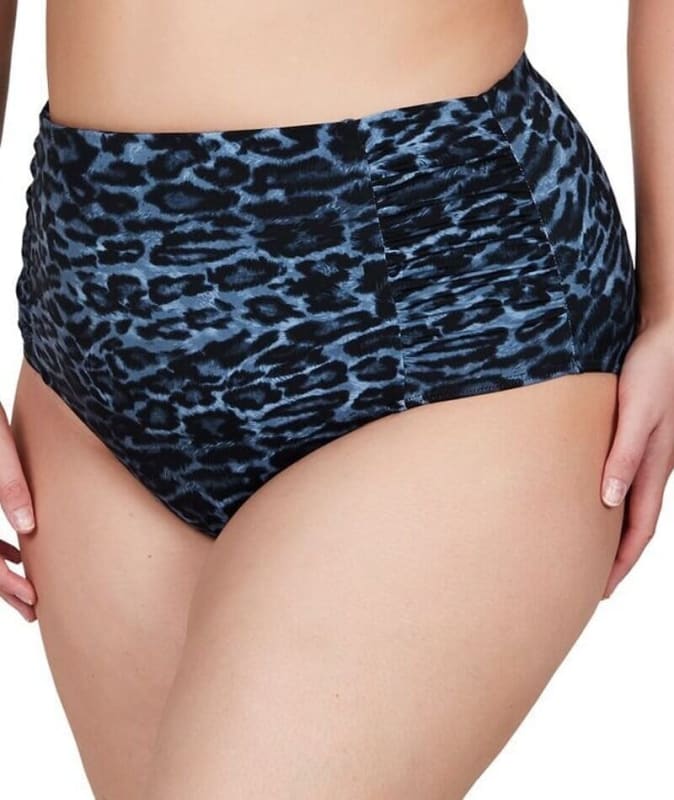 Artesands Le Blu Animale Rouched Side High Waist Brief - Animal Blue Swim
