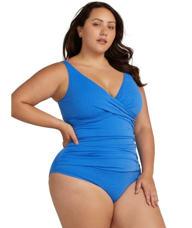 Artesands Nefertiti Delacroix Cross Front D-G Cup One Piece Swimsuit - Blue Swim 