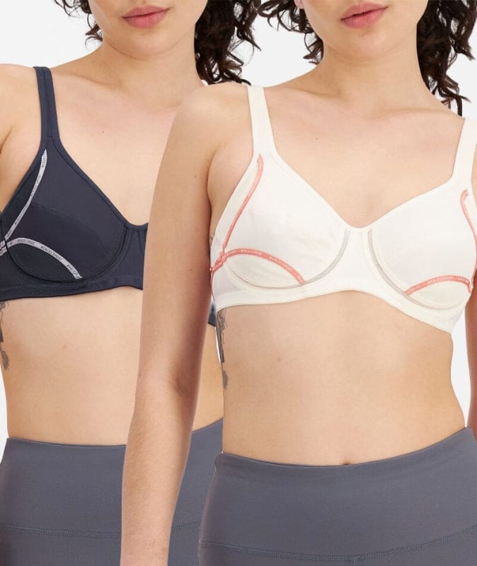 Berlei Electrify Underwire 2 Pack Sports Bra - Snow Blossom/Charcoal Bras