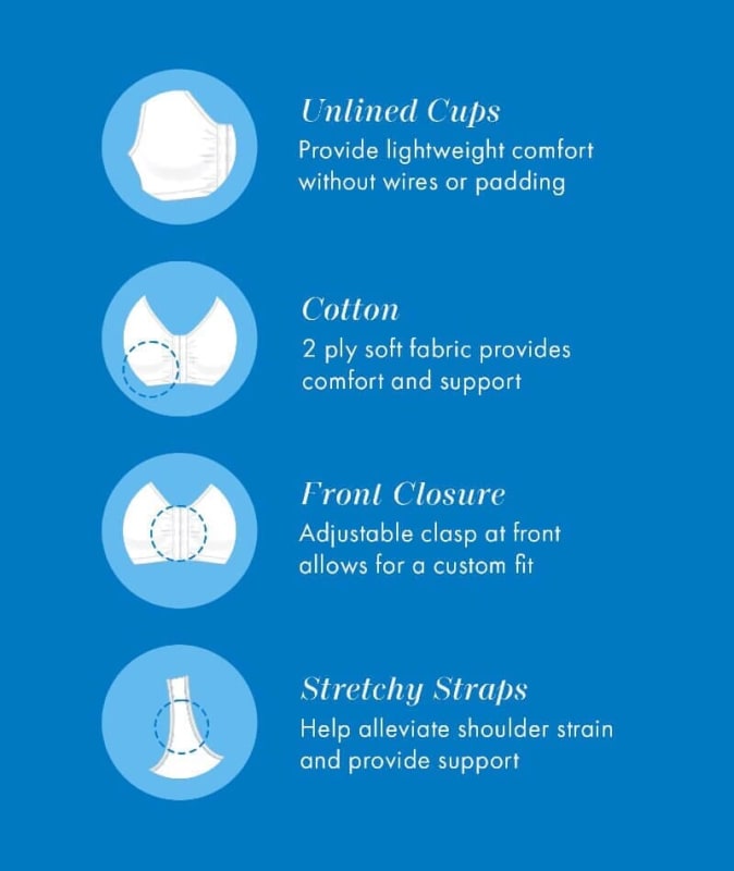 Bestform Unlined Wire-free Cotton Stretch Sports Bra with Front Closure 2 Pack - White Bras