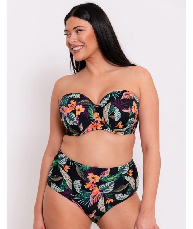Curvy Kate Cuba Libre Bandeau Bikini Top - Print Mix Swim