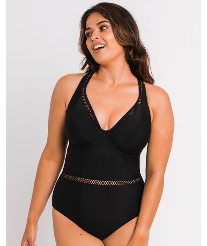 Curvy Kate First Class Plunge Swimsuit - Black Swim