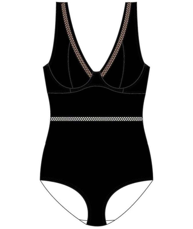 Curvy Kate First Class Plunge Swimsuit - Black Swim 