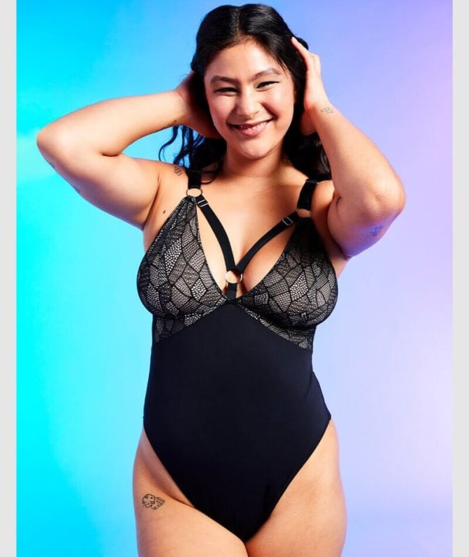 Curvy Kate Non-Stop Stretch Body - Black/Pink Bodysuits & Basques 