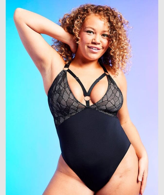 Curvy Kate Non-Stop Stretch Body - Black/Pink Bodysuits & Basques 