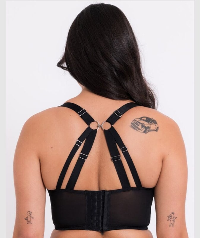 Curvy Kate Non-Stop Superplunge Longline Bra - Black/Pink Bras