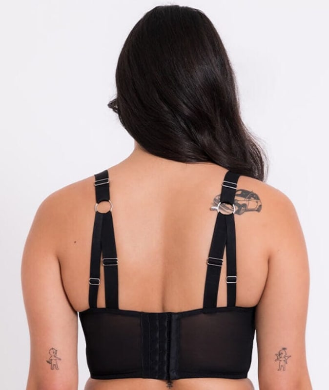 Curvy Kate Non-Stop Superplunge Longline Bra - Black/Pink Bras