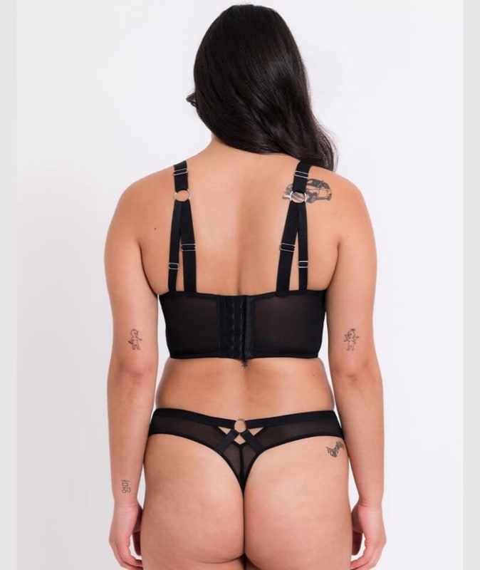 Curvy Kate Non-Stop Superplunge Longline Bra - Black/Pink Bras 