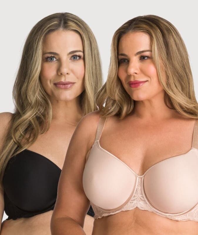 Fayreform Lace Perfect Contour Spacer Bra 2 Pack - Black/Latte Bras